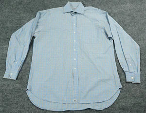 Burberry London Hemd Erwachsene Large blau kariert kariert langarm adrett 16-41 Herren - Bild 1 von 15
