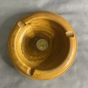 Vintage Holz Aschenbecher Indien König Kaiser Georg VI Münzintarsien - Bild 1 von 4