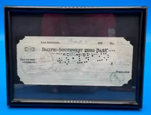 Zane Grey Autograph Signed Bank Check from 1925 Framed Riders of the Purple Sage - Picture 1 of 7