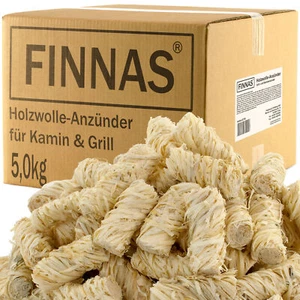 (5 EUR/kg) FINNAS 5kg Holzwolle Anzündwolle Kaminanzünder Grillanzünder - Bild 1 von 7