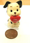 Vintage Dalmatian Dog Mini Figure w/ I'm Yours Heart Russ Berrie &Co Hong Kong
