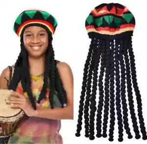Unisex Knitted Braid Hat Jamaican Beanie Hats Hip Hop Cap Men Dreadlocks Wig... - Picture 1 of 24