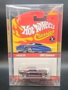 Hot Wheels Classics Serie 1 '67 2004 Camaro Marrone Bianco Strisce-Custodia Protettiva - Foto 1 di 2