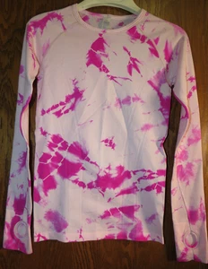 Ivivva By Lululemon 12 Swiftly Fly Tech Long Sleeve White Fuchsia Tie Dye EUC! - Picture 1 of 15