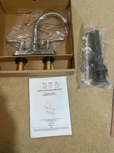 Deveral 4 in Centerset 2-Handle High-Arc Bathroom Faucet Brushed Nickel 4512963B - Picture 1 of 5