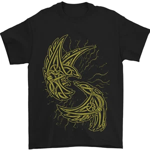 The Viking Raven Symbol Odin Ragnar Tribal Mens T-Shirt 100% Cotton - Picture 1 of 2