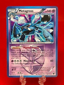 Juego de cartas coleccionables Pokémon Metagross Plasma Freeze 52/116 blanco y negro holograma raro 2013 LP - Imagen 1 de 2