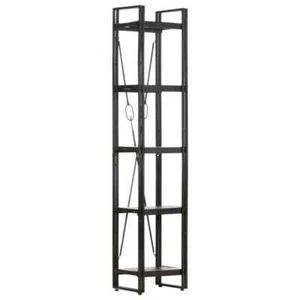 5-Tier Bookcase Black 15.7"x11.8"x70.9" Solid Mango Wood vidaXL - Picture 1 of 10