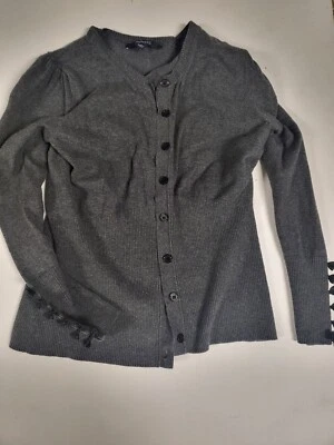 Cárdigan de Colección Años 90 Chadwicks Para Mujer Talla Mediana Gris Acanalado Calce Ajustado Lazo Acentos Foto 1 de 4