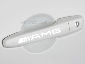 AMG Mercedes Benz manija de puerta de vinilo calcomanía deporte carreras emblema BLANCO - Imagen 1 de 1