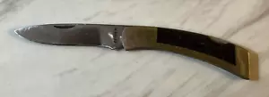 Vintage Gerber Folding Pocket Lock Back Knife #97223, Brass & Wood Handle USA - Picture 1 of 7
