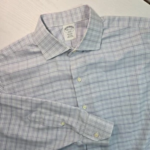 Brooks Brothers 1818 Traditional Fit Dress Shirt Men's 17.5 - 36 Cotton Blue XXL - Picture 1 of 14
