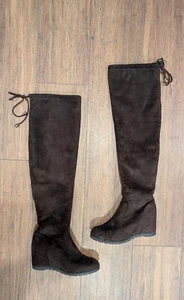 Dream Pairs Brown tall wedge boots Size 7 - Picture 1 of 11