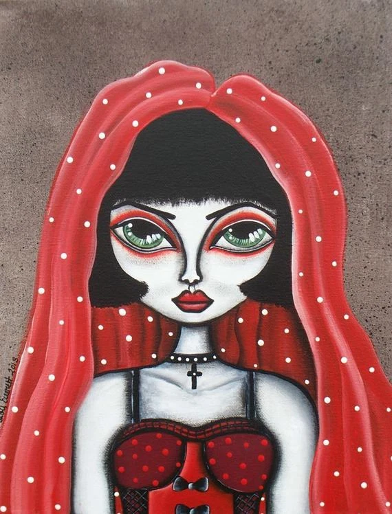 NEEDLEPOINT'S Canvas 14 or 18 count_Big Eye Girl, Gothic, Wedding - Image 1 of 1