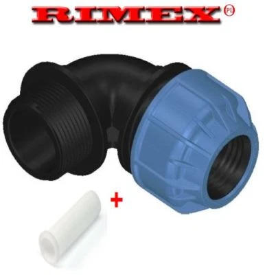 PSWTRADESUPPLIERS LTD MDPE Klemmverschraubung Winkel verschiedene Größen für Wasserrohr 20mm - 50mm STECKER