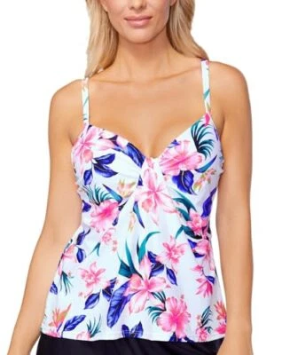 Traje de baño Tankini Island Escape para mujer Escorpio con aros blanco talla 8 Foto 1 de 3