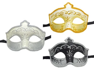 Elegant Venetian Glitter Costume Masquerade Eye Mask Halloween Party 3 Colors - Picture 1 of 4