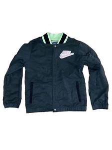 Girls Nike Sportswear Bomber Jacket Green Floral Reversible size Youth Small - Picture 1 of 5