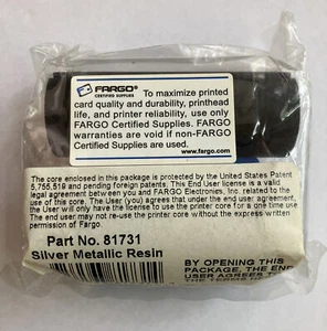 Fargo 81731 Silver Ribbon 1000 Prints ID Cards Pro, Pro L, Pro LX, Cheetah II - Picture 1 of 4