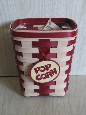 Longaberger 2011 Movietime Movie Popcorn Basket w/ Tie On Marks 7"x 5" READ - Image 1 of 4