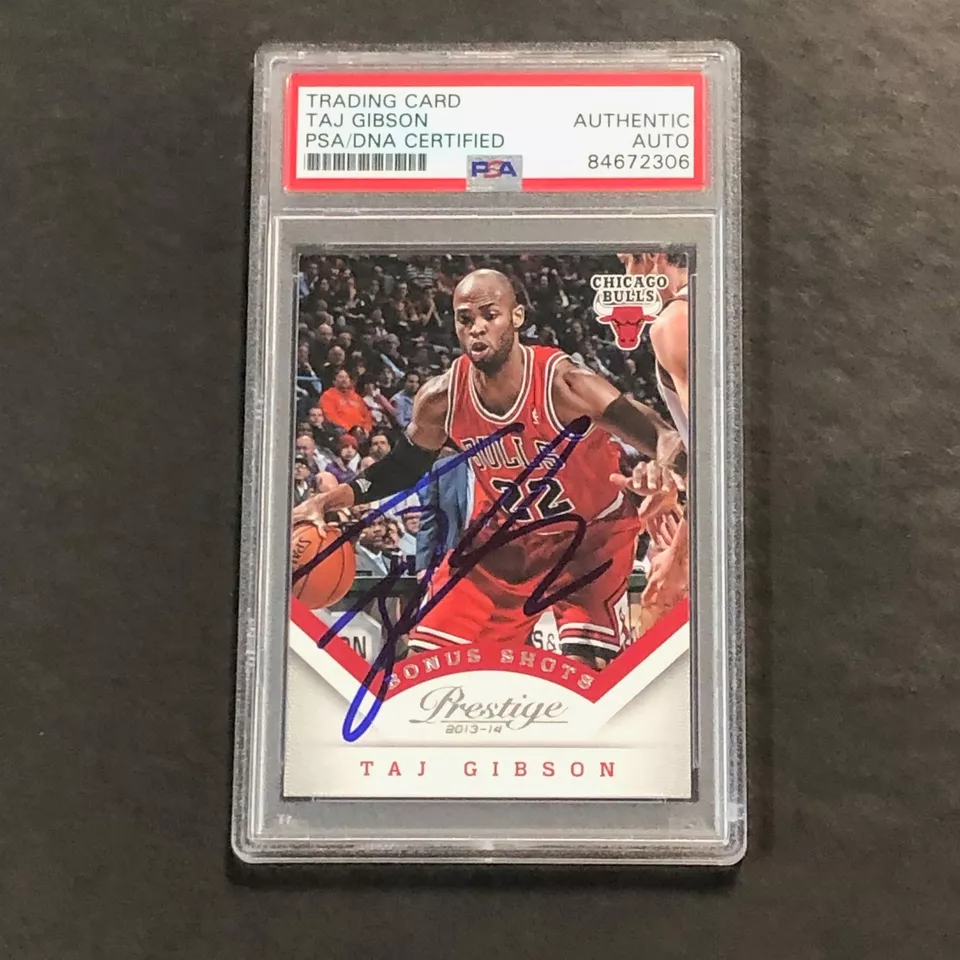 2013-14 Panini Prestige #128 Taj Gibson Signed Card AUTO PSA Slabbed Bulls - Image 1 of 2
