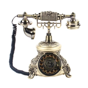 Vintage Phone Antique Rotary Dial Telephone For Home Hotel Decor Old Fashioned - Zdjęcie 1 z 12