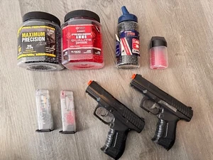 WALTHER P99 Airsoft Bundle TWO (2) Spring Pistols Fast Mags Airsoft Guns BBs - Picture 1 of 11