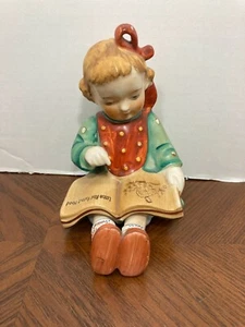 Vintage Mädchen mit Reithaube Buch Figur, Japan, (Nippon) - Bild 1 von 5
