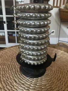 10 Vintage inspirierte Silber Perlen Draperie Ringe - Ösen Haken Luxuriös Antik Finish - Bild 1 von 12