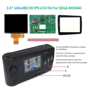 Kits de modificación de pantalla LCD de alta luz HD IPS de 3,5 pulgadas 640x480 para Sega NOMAD - Imagen 1 de 9