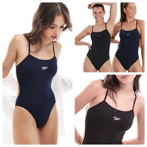 Traje de baño Speedo Endurance correa delgada azul marino o negro Reino Unido 4-16 - Imagen 1 de 14