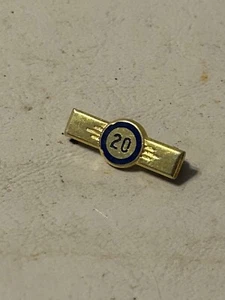 Vintage Collectible Pin: 20 Twenty Gold Tone Blue Circle - Picture 1 of 1