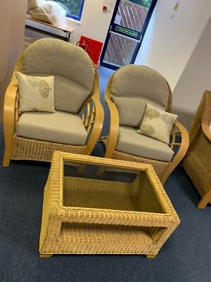 Monza Cane 3-Piece Conservatory Suite (RRP: £1,052.00) - Image 1 of 4