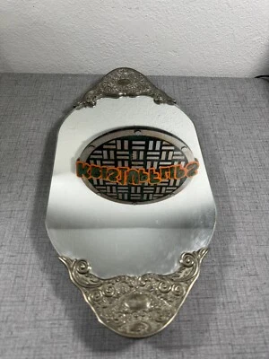 GSA mirror with silver  in edge oval with 4 legs - Image 1 of 4