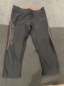 Women’s Everlast Leggings Pants 3/4 Size 8 Black & Samon - Picture 1 of 8
