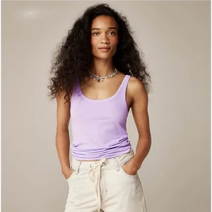 NUEVO CON ETIQUETAS J. Camiseta sin mangas Crew pequeña de plumas ajustada púrpura prímula - Imagen 1 de 5