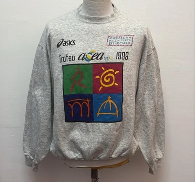 maglia felpa atletica corsa running acea Roma Italia maratona 1989 vintage sport - Imagen 1 de 4