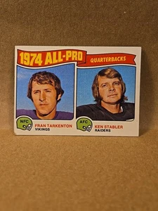 1975 Topps Football #208 All-Pro Quarterbacks Tarkenton & Stabler NFL HOF VG-EX - Picture 1 of 4