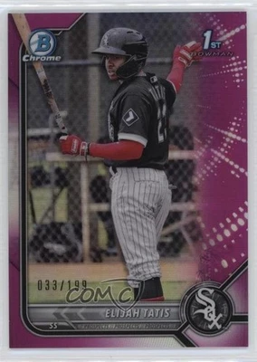 2022 Bowman Chrome Prospects Fuchsia Refractor /199 Elijah Tatis #BCP-23 - Image 1 of 2