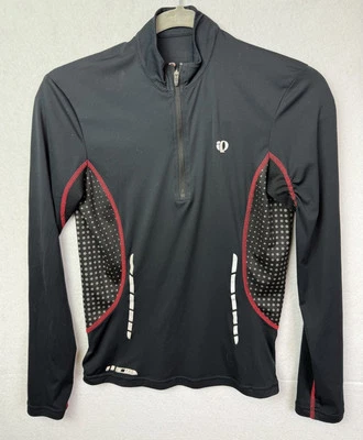 Pearl Izumi Elite Black red Long Sleeve 1/4 Zip Cycling Pullover Women's Small - Image 1 of 4