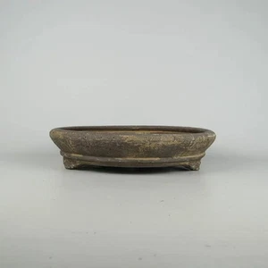 USED Rare 31cm Unglazed Tokoname Bonsai Pot Round Medium Planter BrownGray Japan - Picture 1 of 8