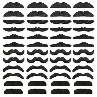 48 piezas Novedad Bigotes Falsos, Bigote Suministros de Fiesta, Novedad Artificial Foto 1 de 4