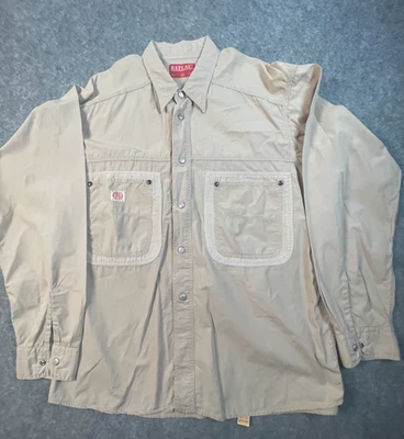 Replay Base XL Made in Italy 100% Cotton Shirt – Beige Long Sleeve - Image 1 of 4