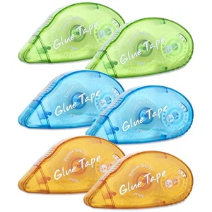 6 Pack Double Sided Tape Roller Scrapbooking Tape Permanent Adhesive Tape D - Picture 1 of 5
