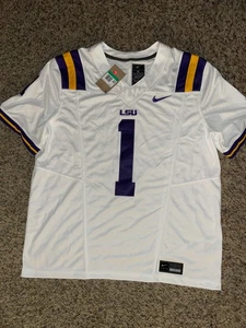 Nike Herren LSU Tigers #1 Dri-FIT Spiel Fußball Trikot weiß Neu mit Etikett Größe XL - Bild 1 von 4