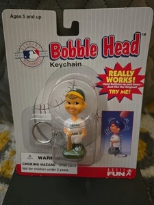 Vtg 1997 Oakland A's Baseball MLB Mini Bobble Head Keychain New - Picture 1 of 3