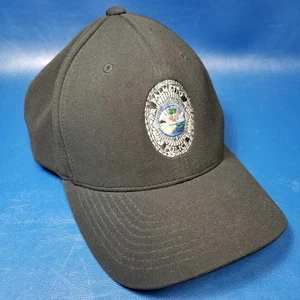 Palmetto Police (Florida) Black Baseball Hat FlexFit L-XL 7 3/8 - 8 498F USA - Picture 1 of 10