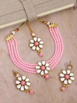 Gargantilla India Conjunto de Joyería Kundan Boda Nupcial Piedra Collar Mujeres Juegos de Regalos Foto 1 de 4