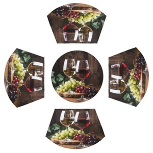 Wine Round Placemat Set of 5 Wedge Placemat Centerpiece Heat Resistant Non-Sl... - Picture 1 of 7