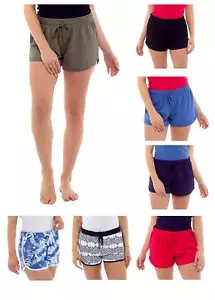 Ladies Beach Shorts Jersey Cotton Summer Holiday Casual Short - Picture 1 of 8